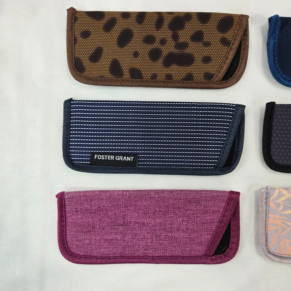 Foster Grant Eyeglass 34 Case Sleeve Pouch Lot Mixed Designs Clean Lightweight